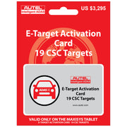 E-Target Activation card for Maxisys Tablet packaging with card.