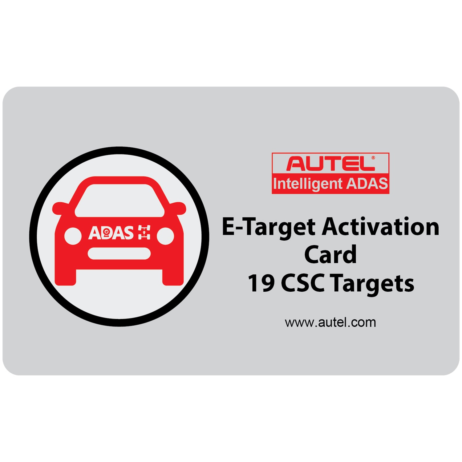 E-Target activation card outside of its packaging.